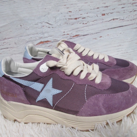 new GOLDEN GOOSE PURPLE Running Sole Full Quarter w/ Ornamental shoes Sz 36/6